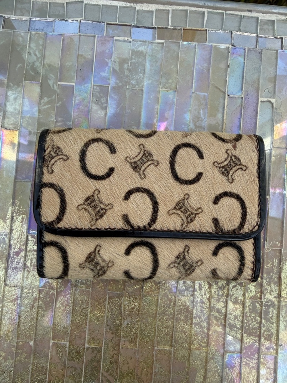 Rare Vintage Celine Triomphe Ponyhair Key Holder